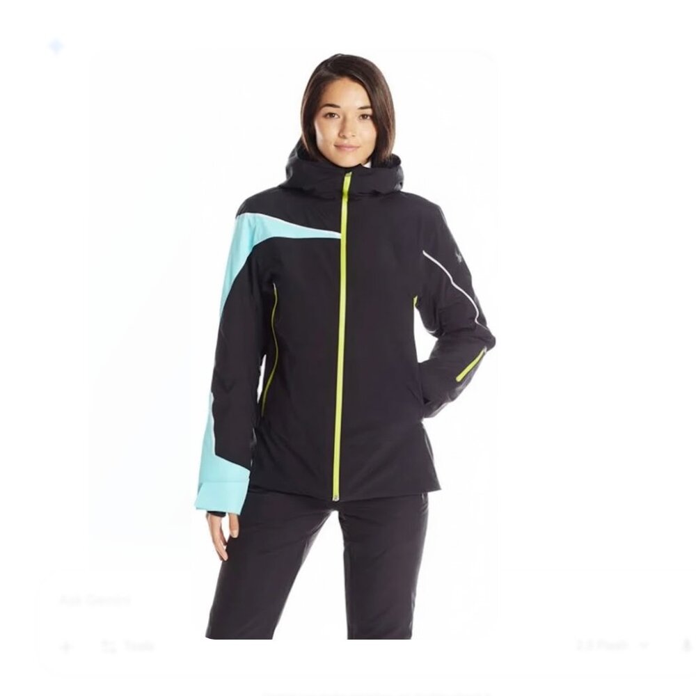 Spyder Women’s Syncere Ski/Snowboard Jacket – Size 10 – Black/Freeze/Acid